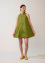 Vestido Trapézio Algodão Liso