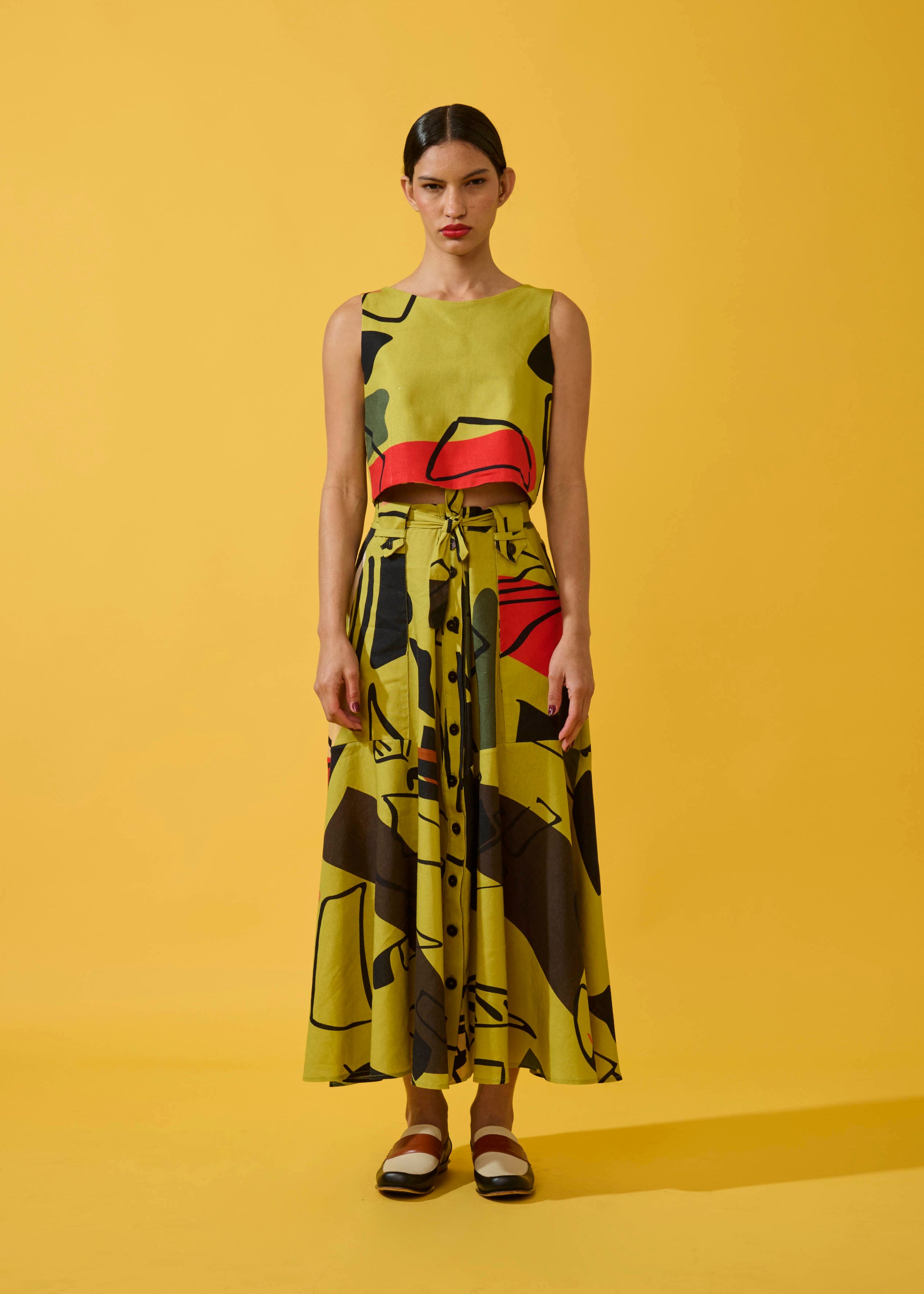 Cropped Alladin Linho Estampado