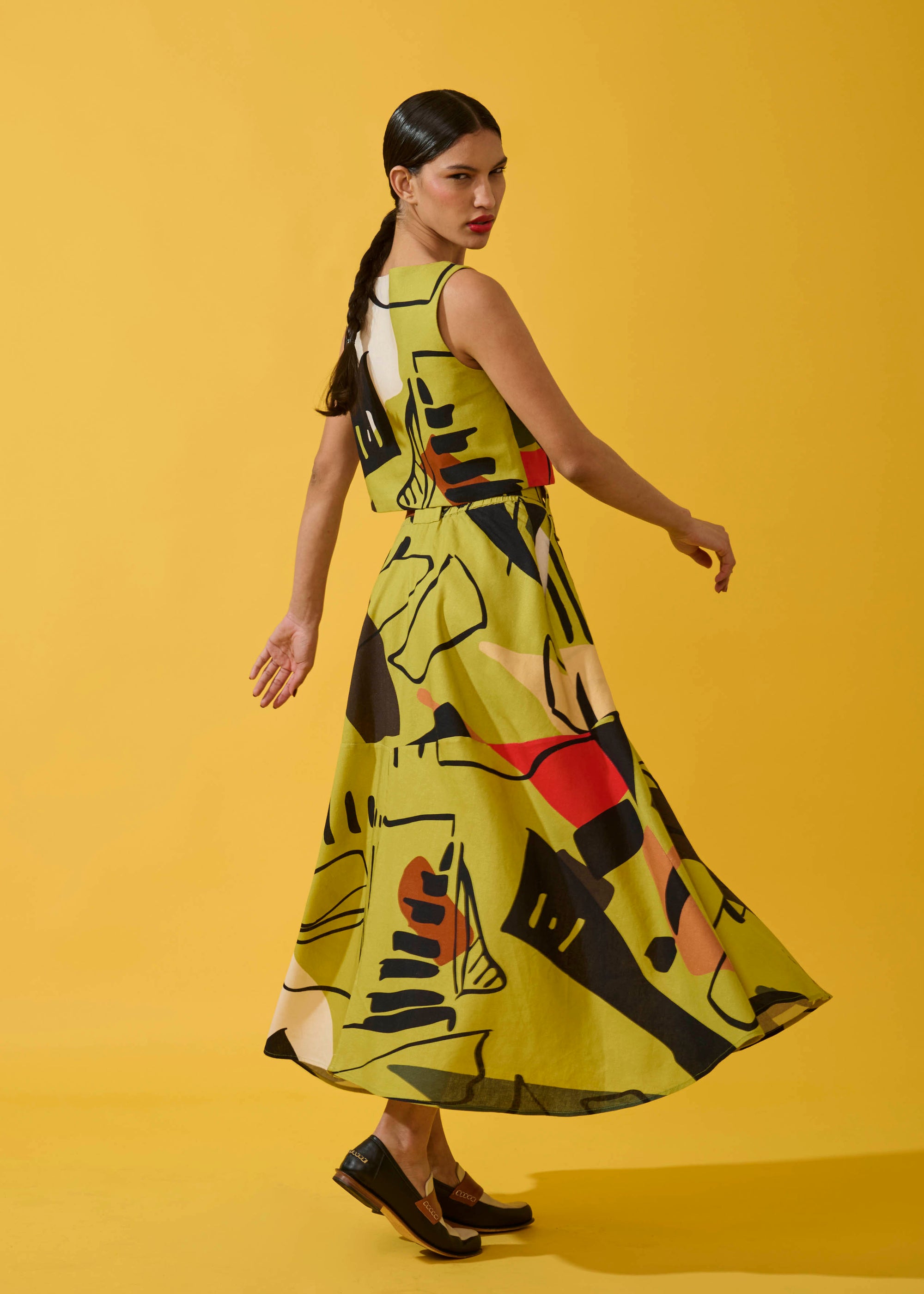 Cropped Alladin Linho Estampado