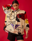 Camisão Balão Linho Estampado