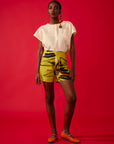 Shorts Evasê Linho Estampado