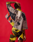 Shorts Evasê Linho Estampado