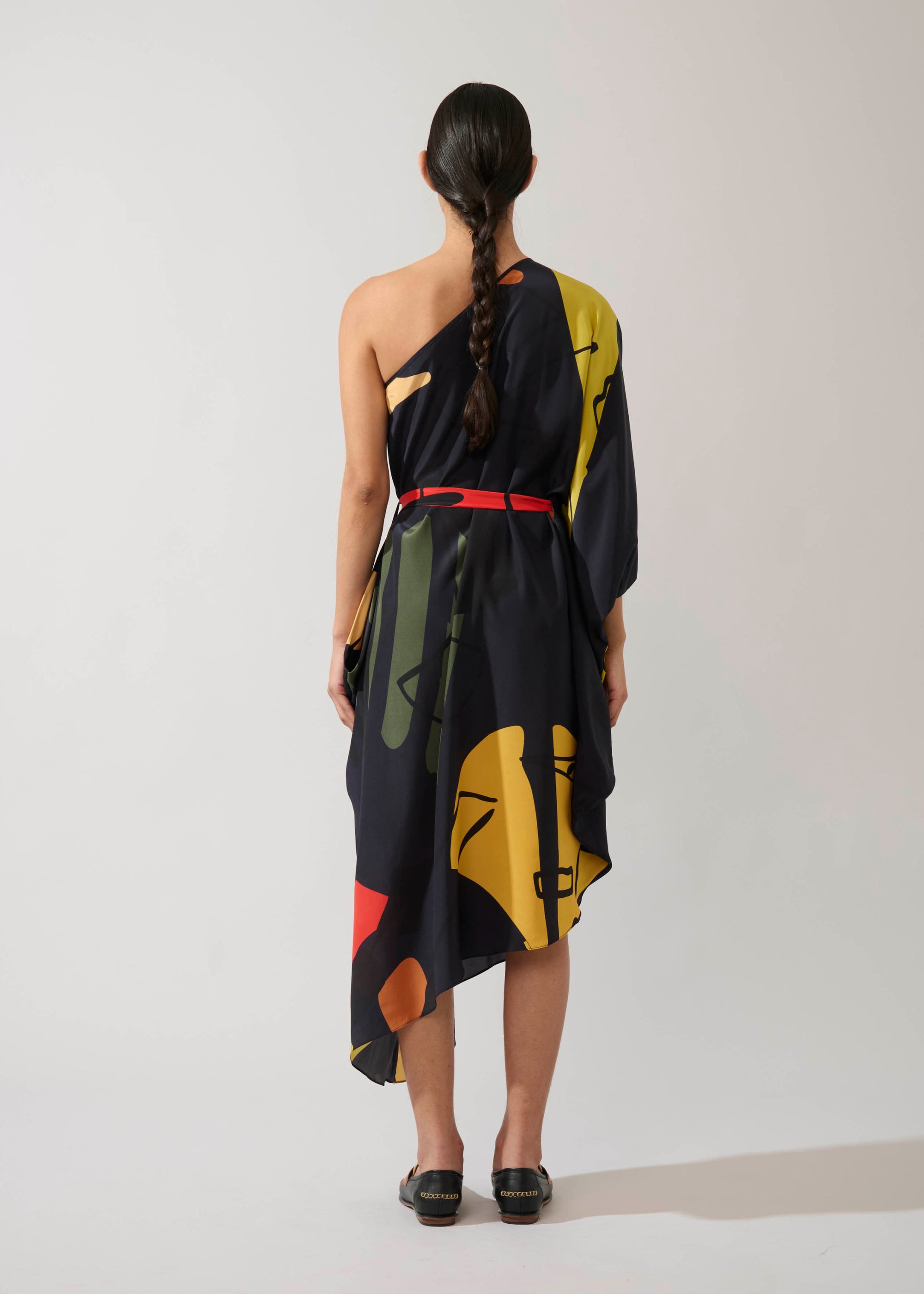 Vestido Assimétrico Seda Estampado