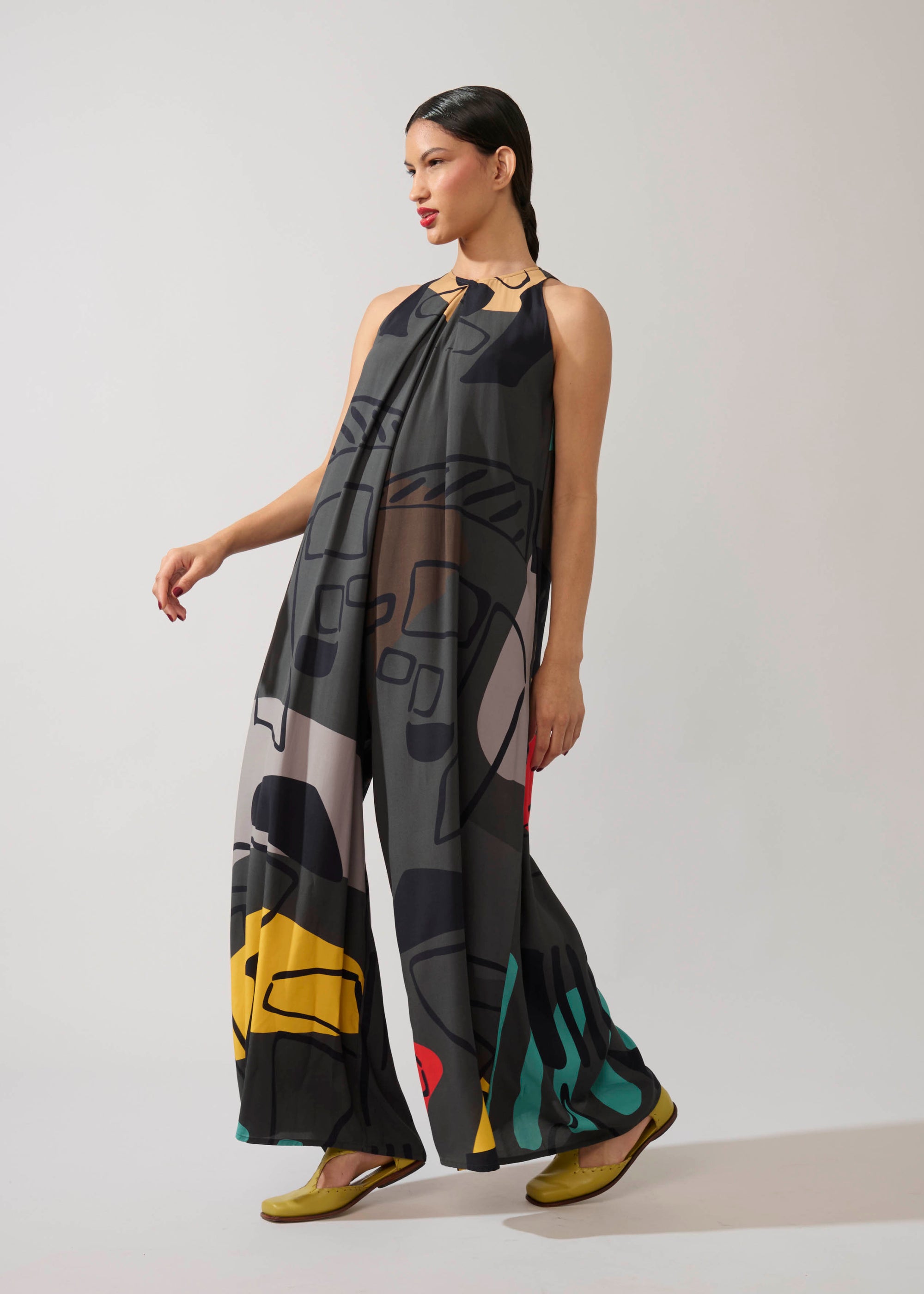 Macacão Prega Viscose Estampado