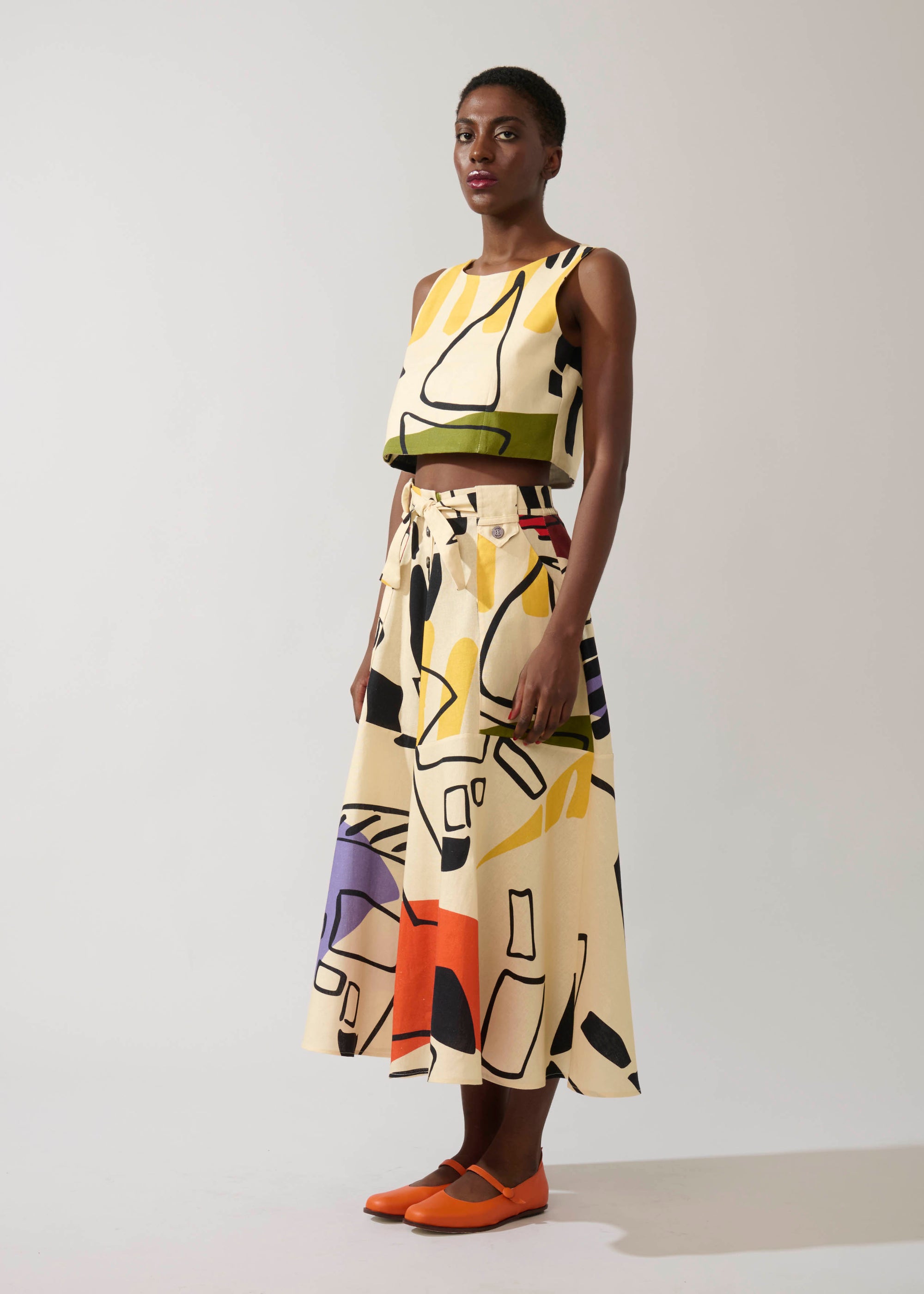 Saia Guerreiro Linho Estampado