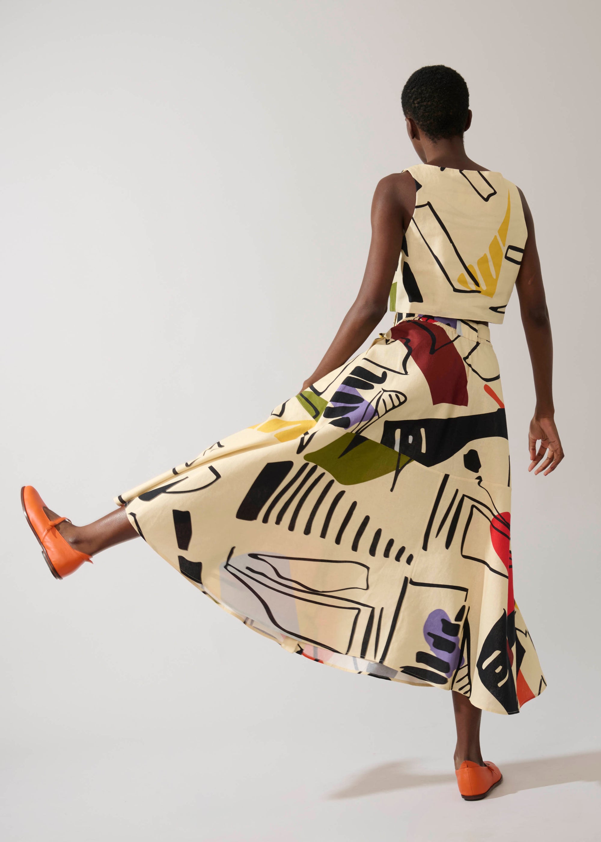 Saia Guerreiro Linho Estampado