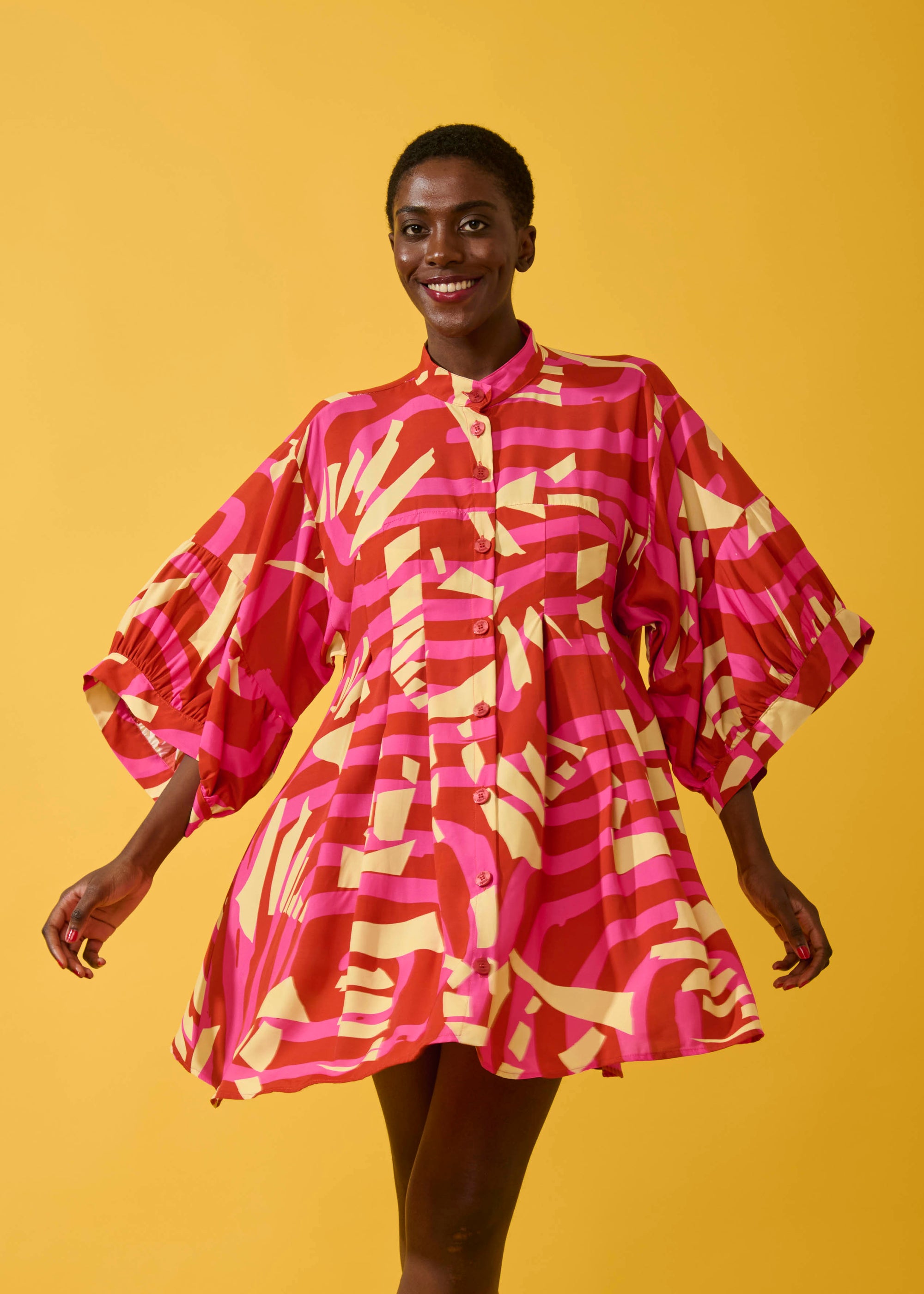 Chemise Chinesa Viscose Estampado