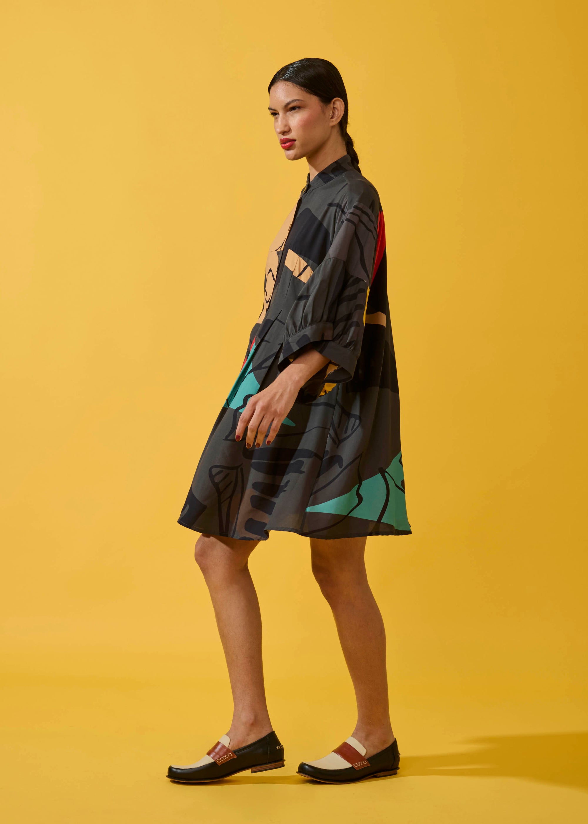 Chemise Chinesa Viscose Estampado