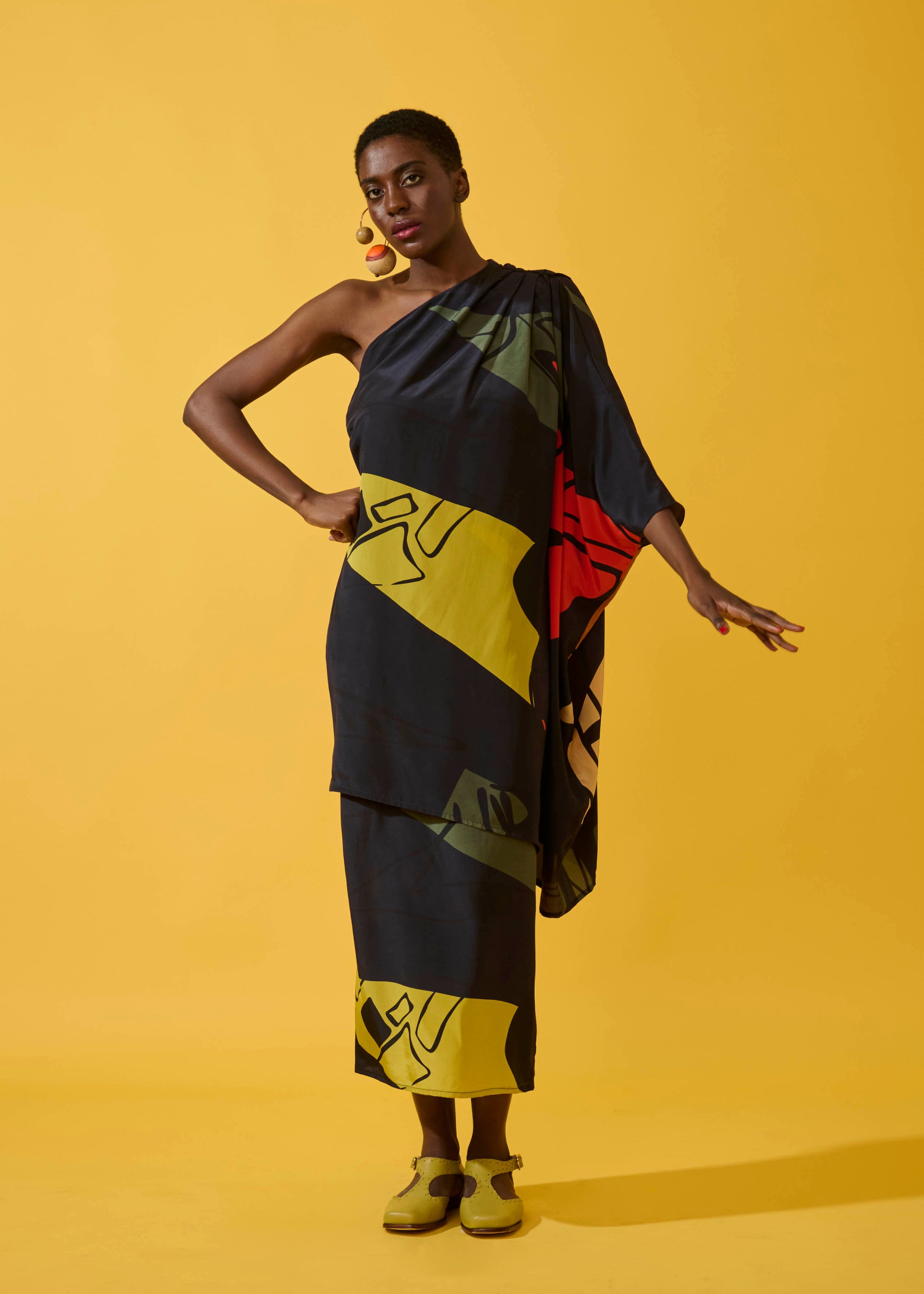 Vestido Gra Seda Estampado