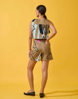 Cropped Alladin Linho Estampado