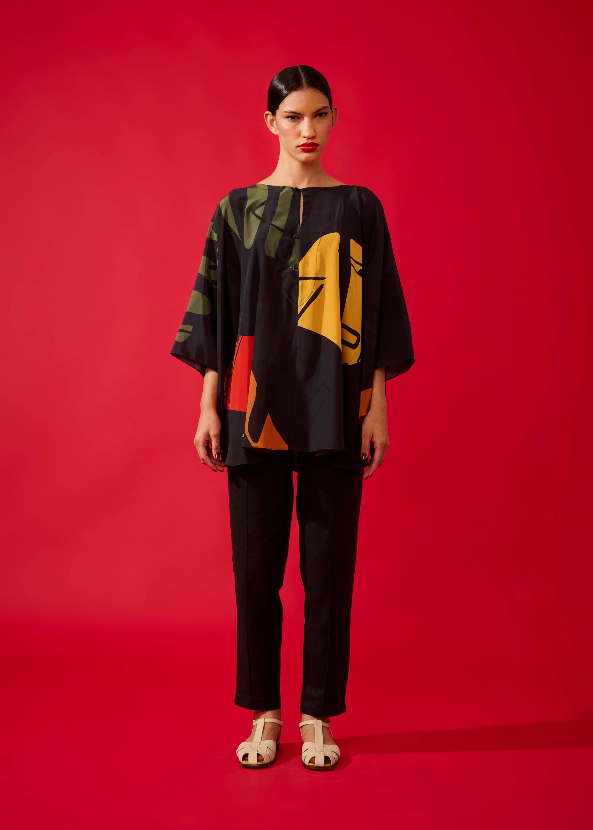 Top Libélula Seda Estampado