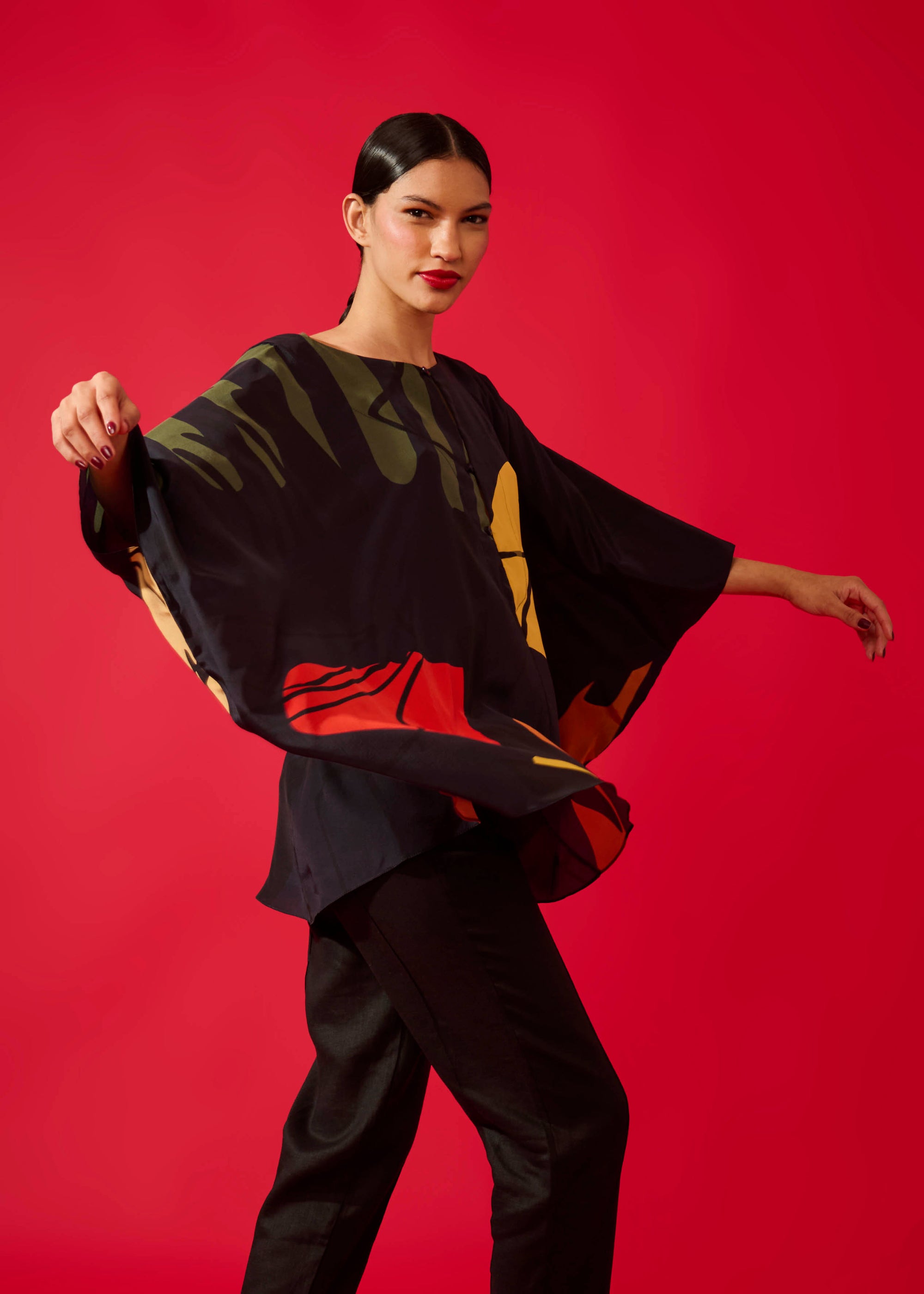 Top Libélula Seda Estampado