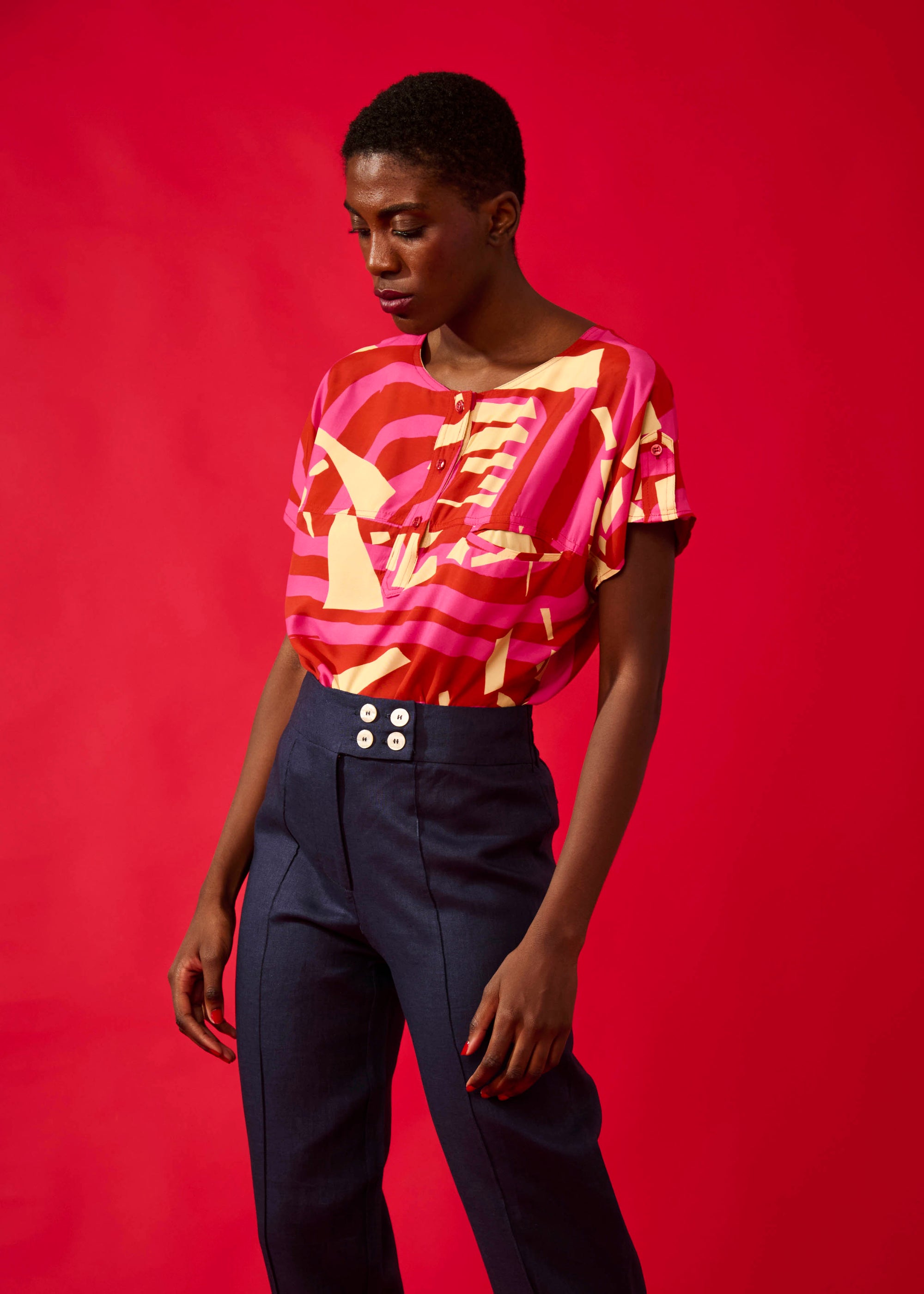 Calça Reta Linho Liso