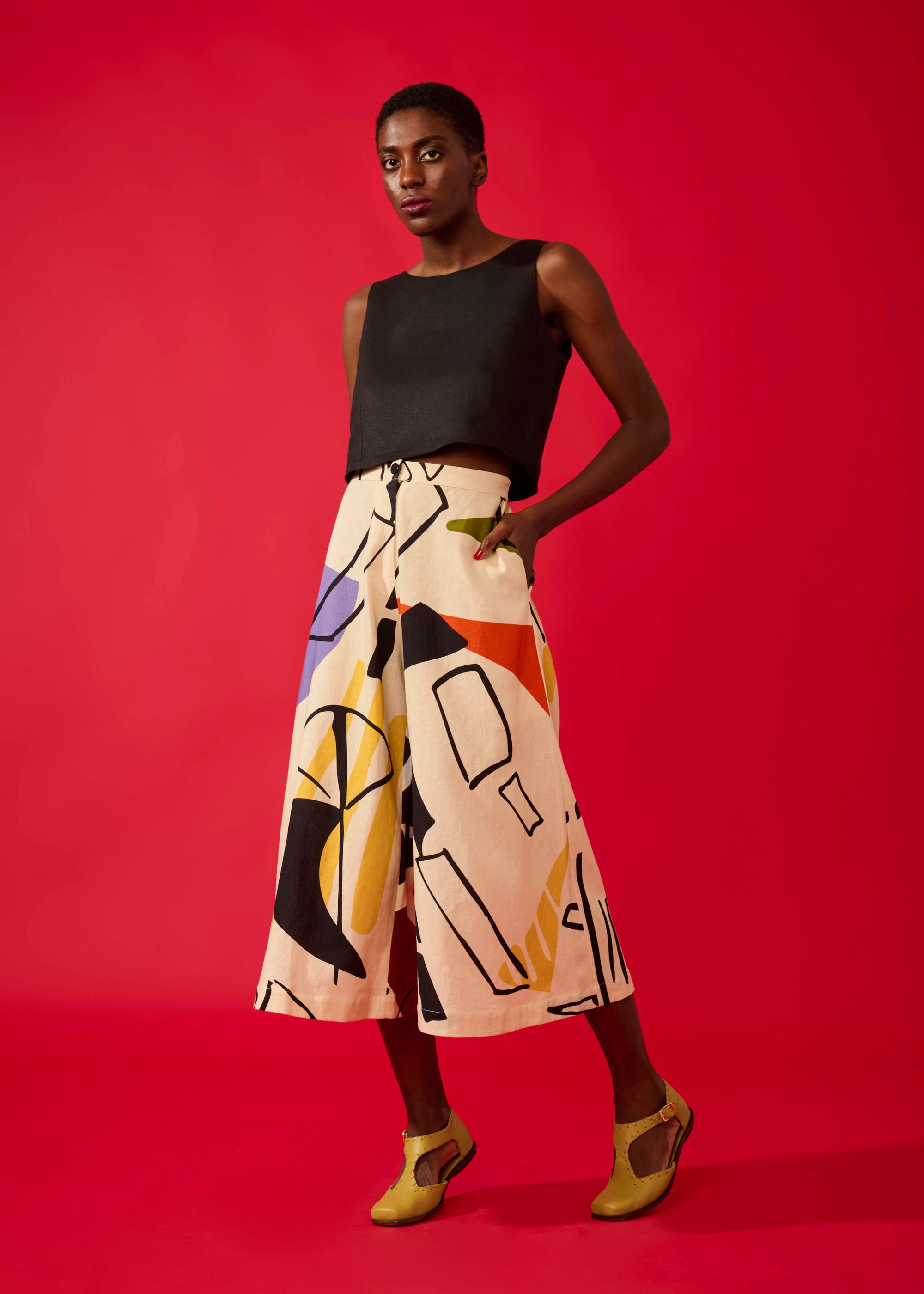 Pantalona Elástico Linho Estampado