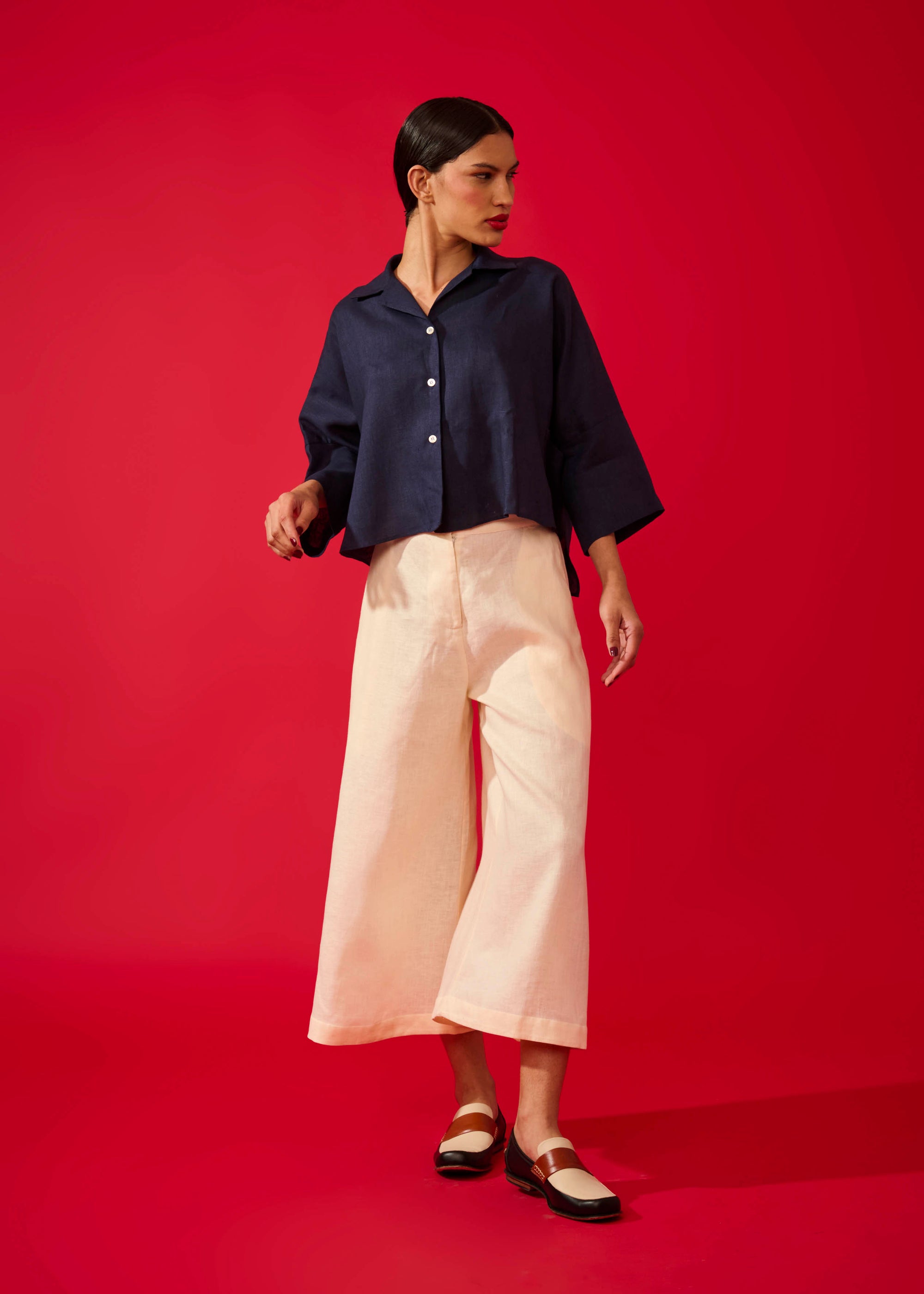 Pantalona Elástico Linho Liso