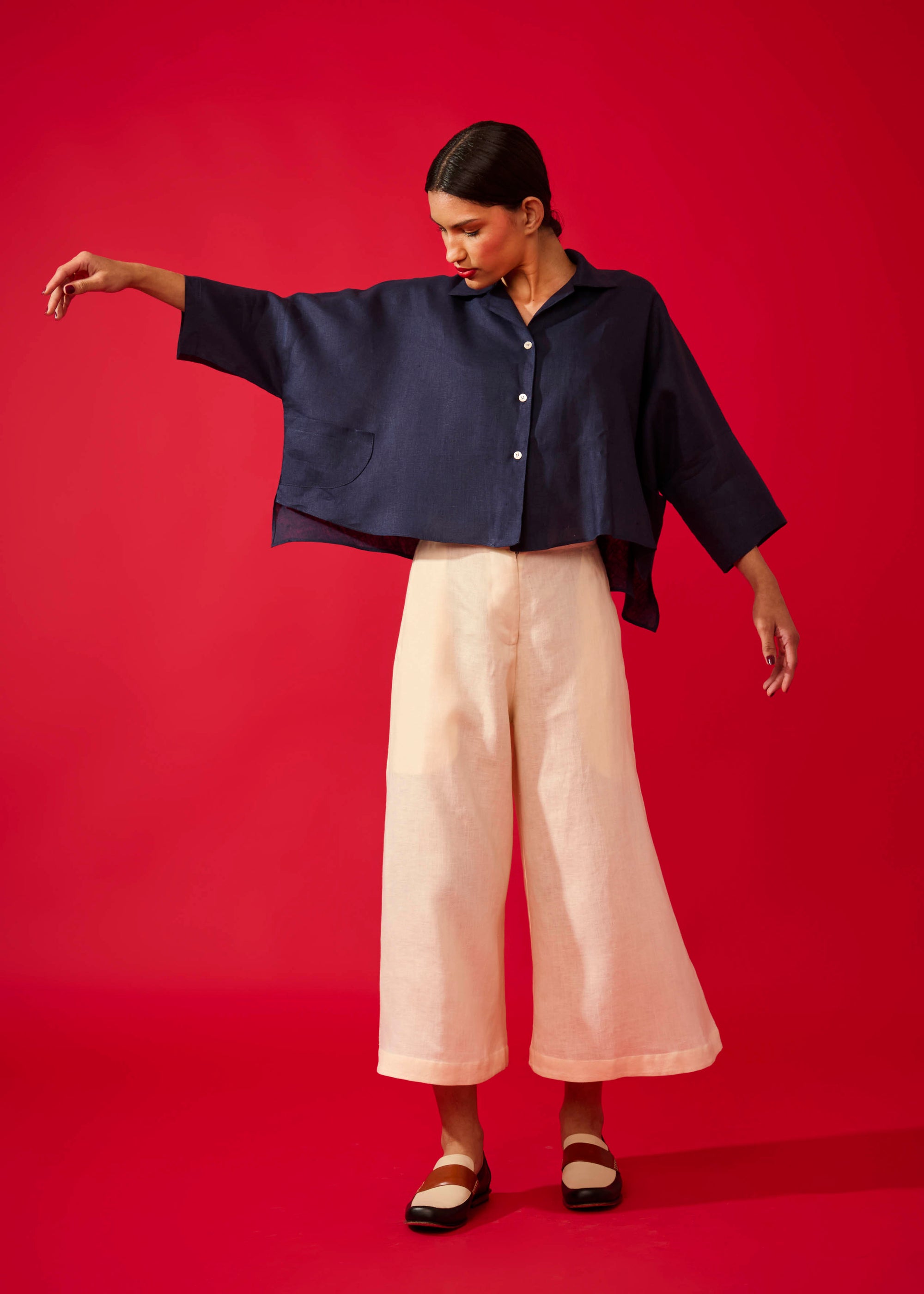 Pantalona Elástico Linho Liso