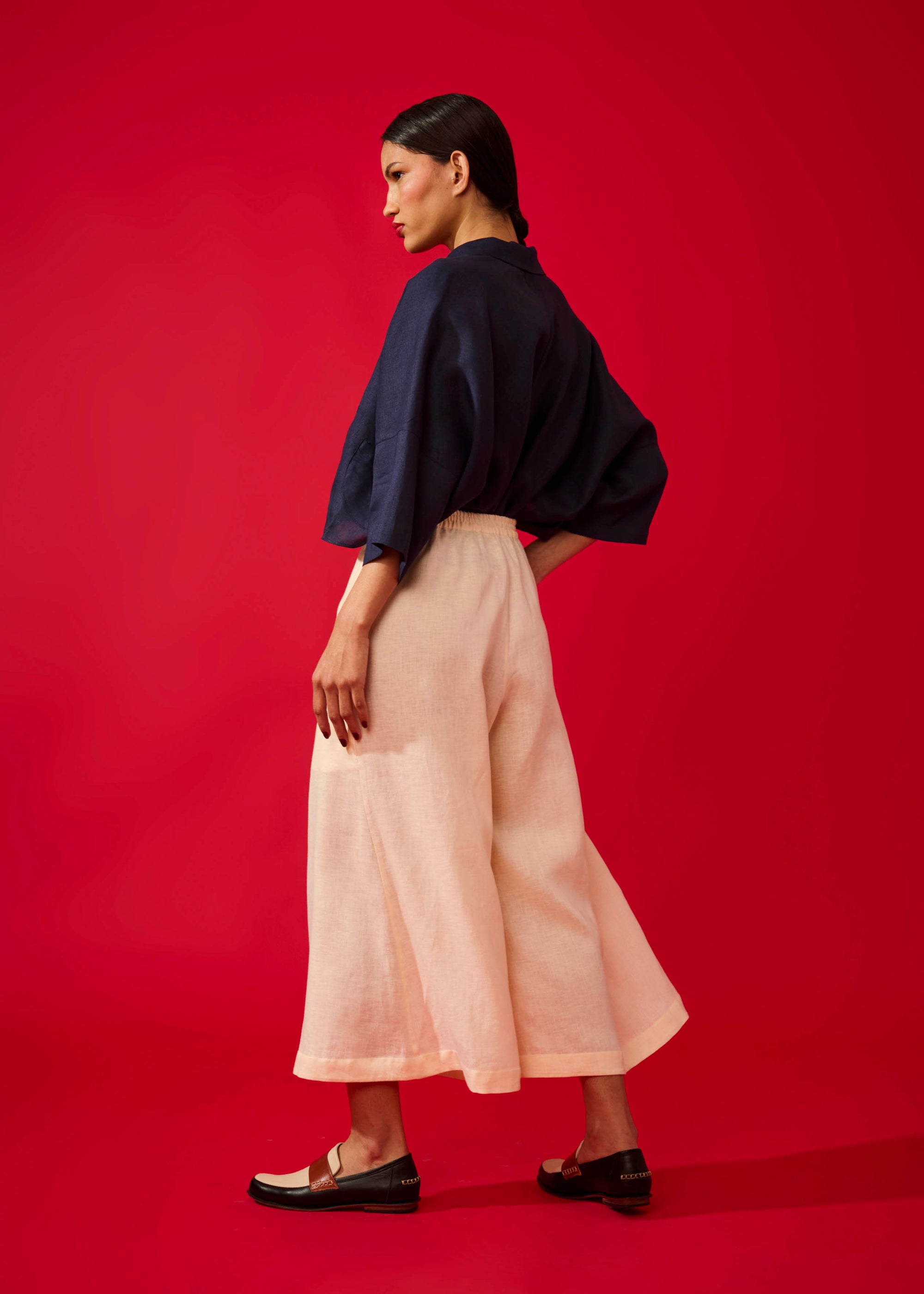 Pantalona Elástico Linho Liso