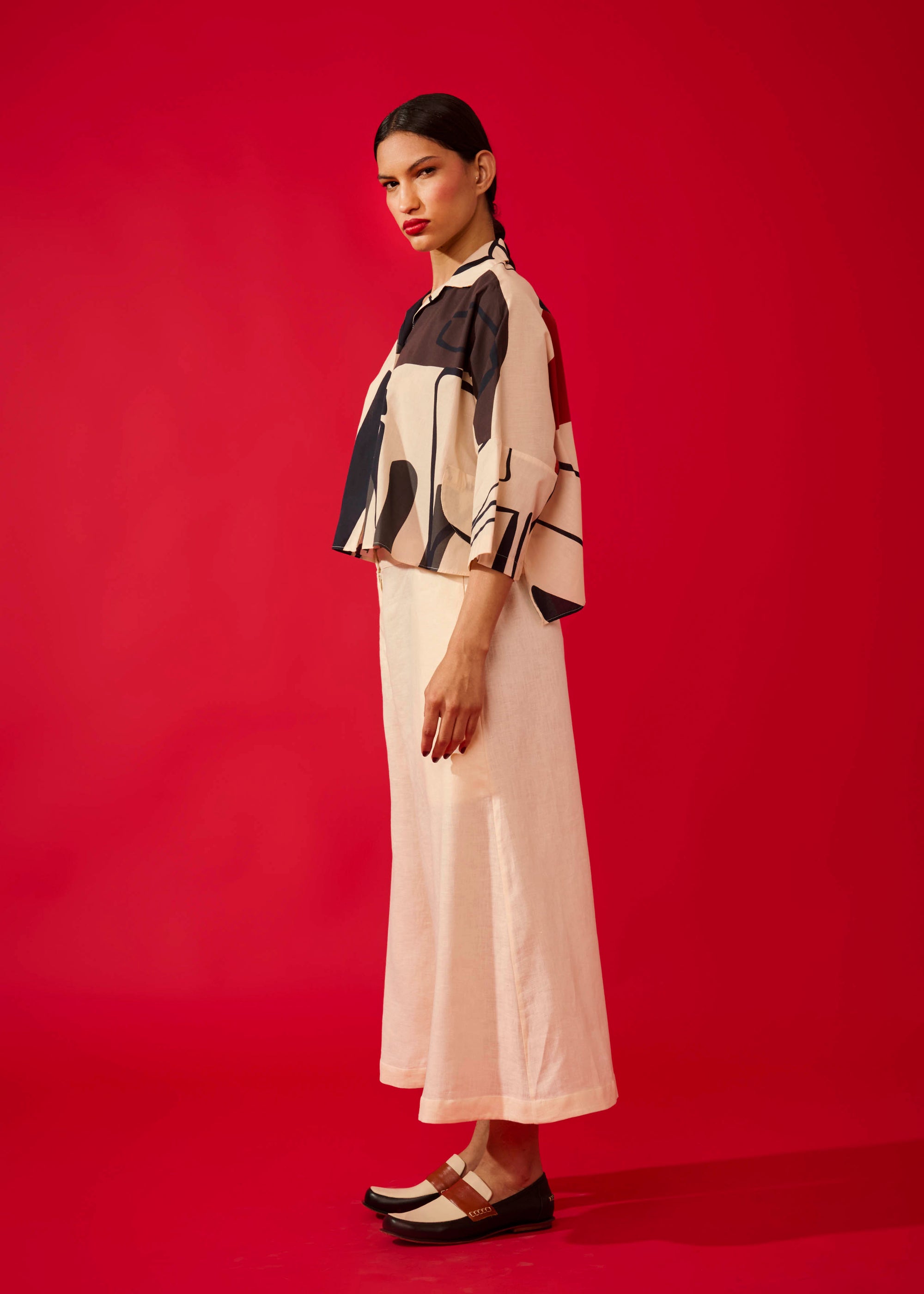 Max Cropped Algodão Estampado