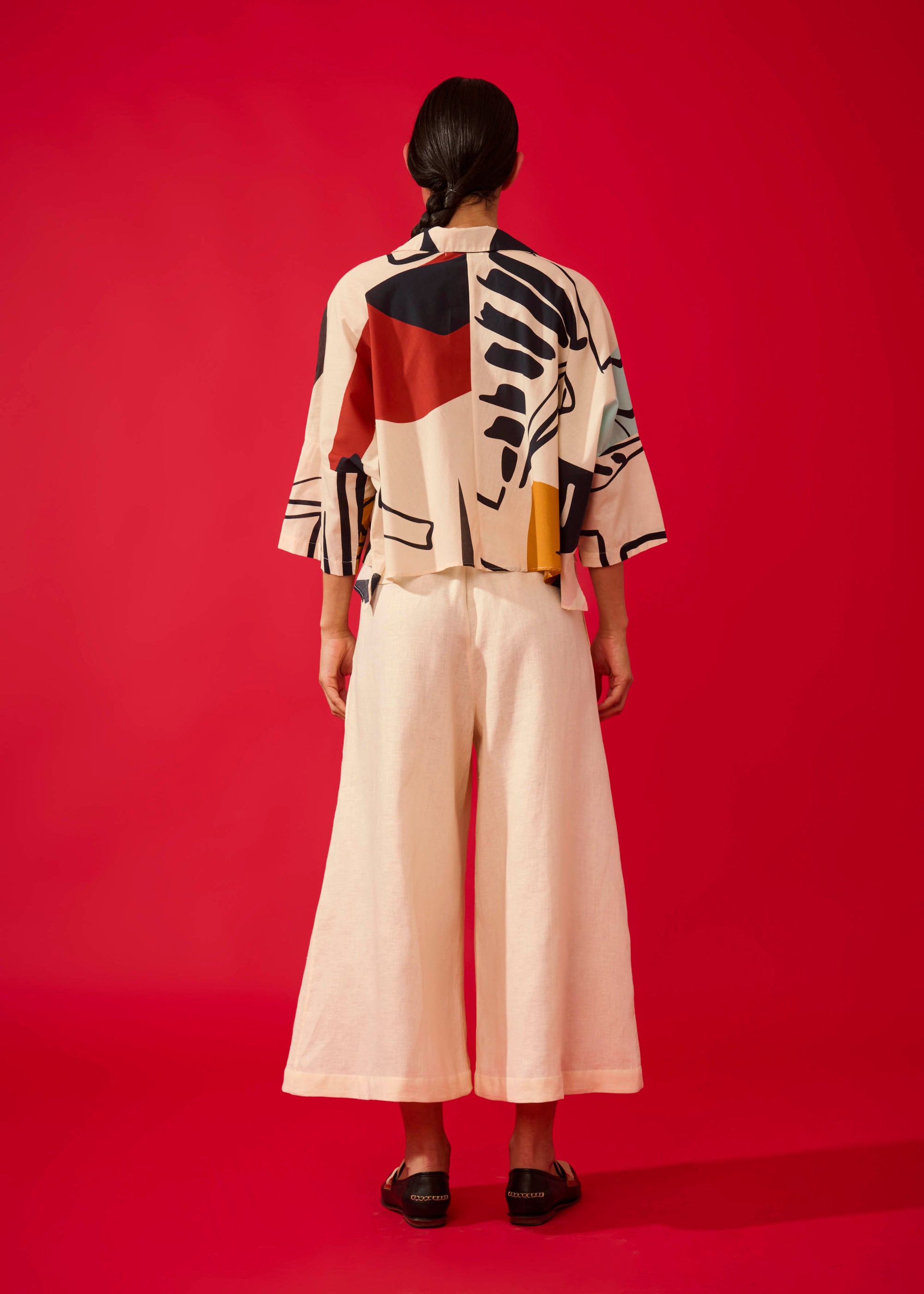 Max Cropped Algodão Estampado