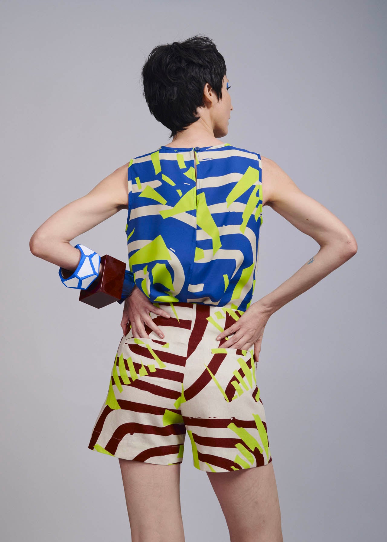 Shorts Evasê Linho Estampado