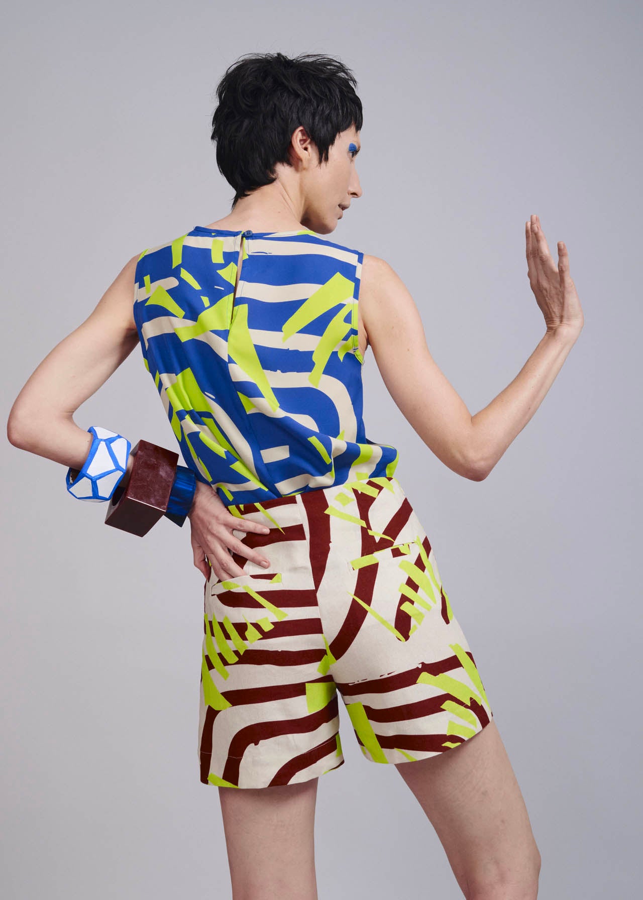 Shorts Evasê Linho Estampado