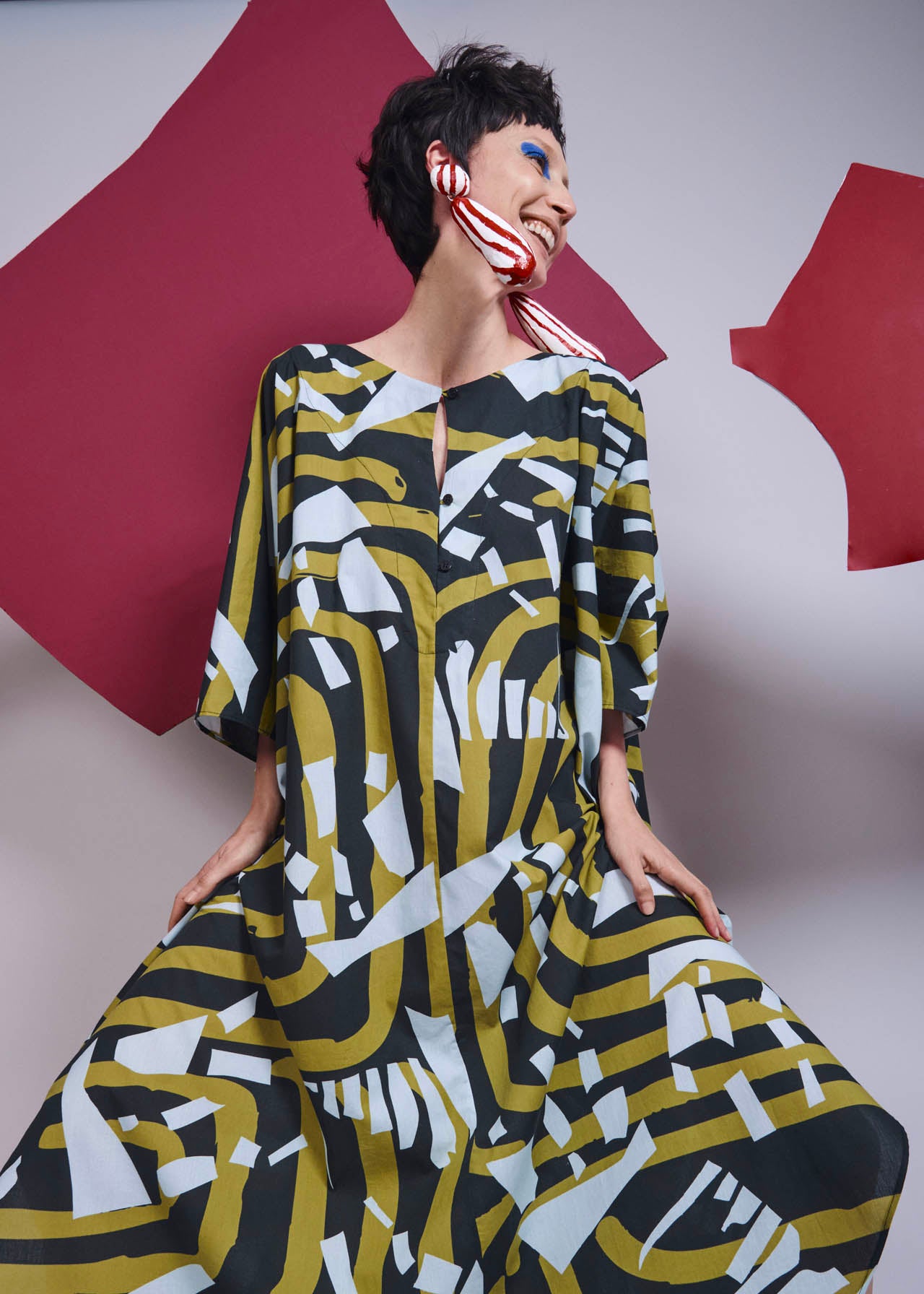 Vestido Libélula Algodão Estampado