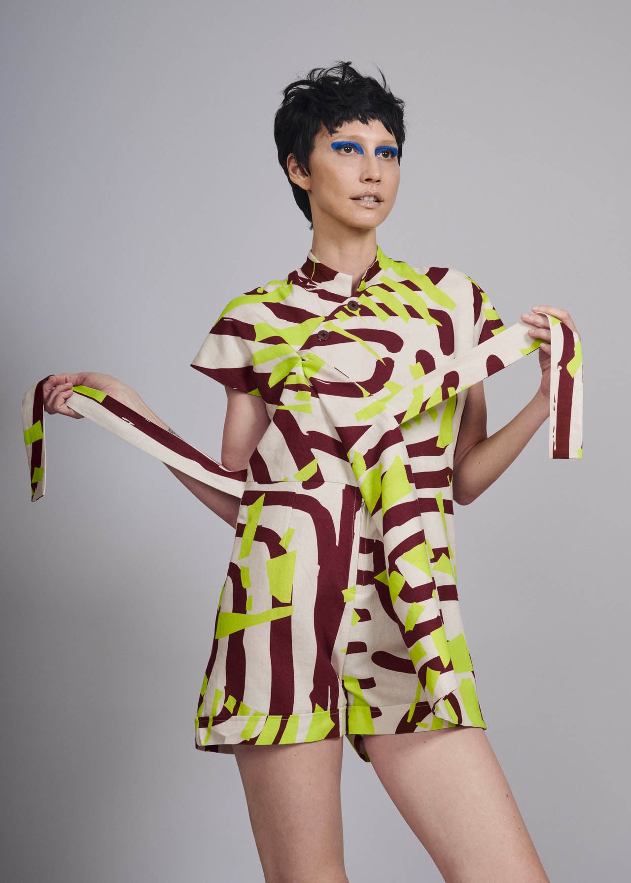 Macaquinho Mongólia Linho Estampado