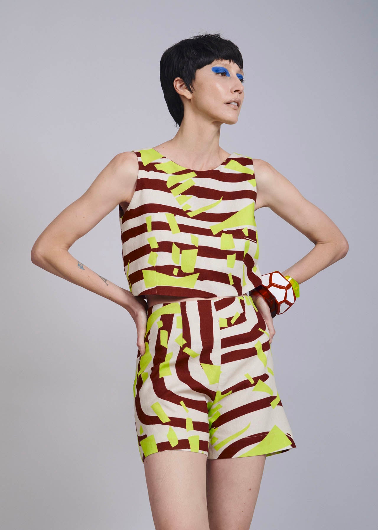 Cropped Alladin Linho Estampado