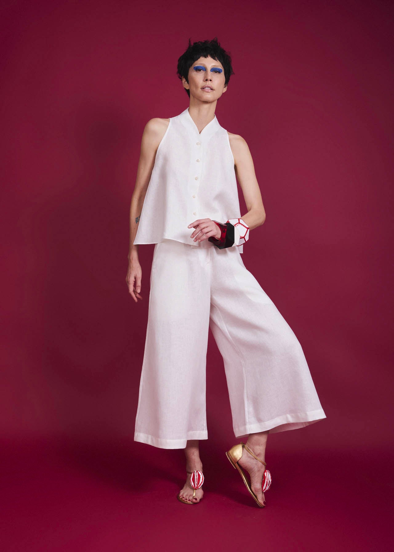 Pantalona Elástico Linho Liso