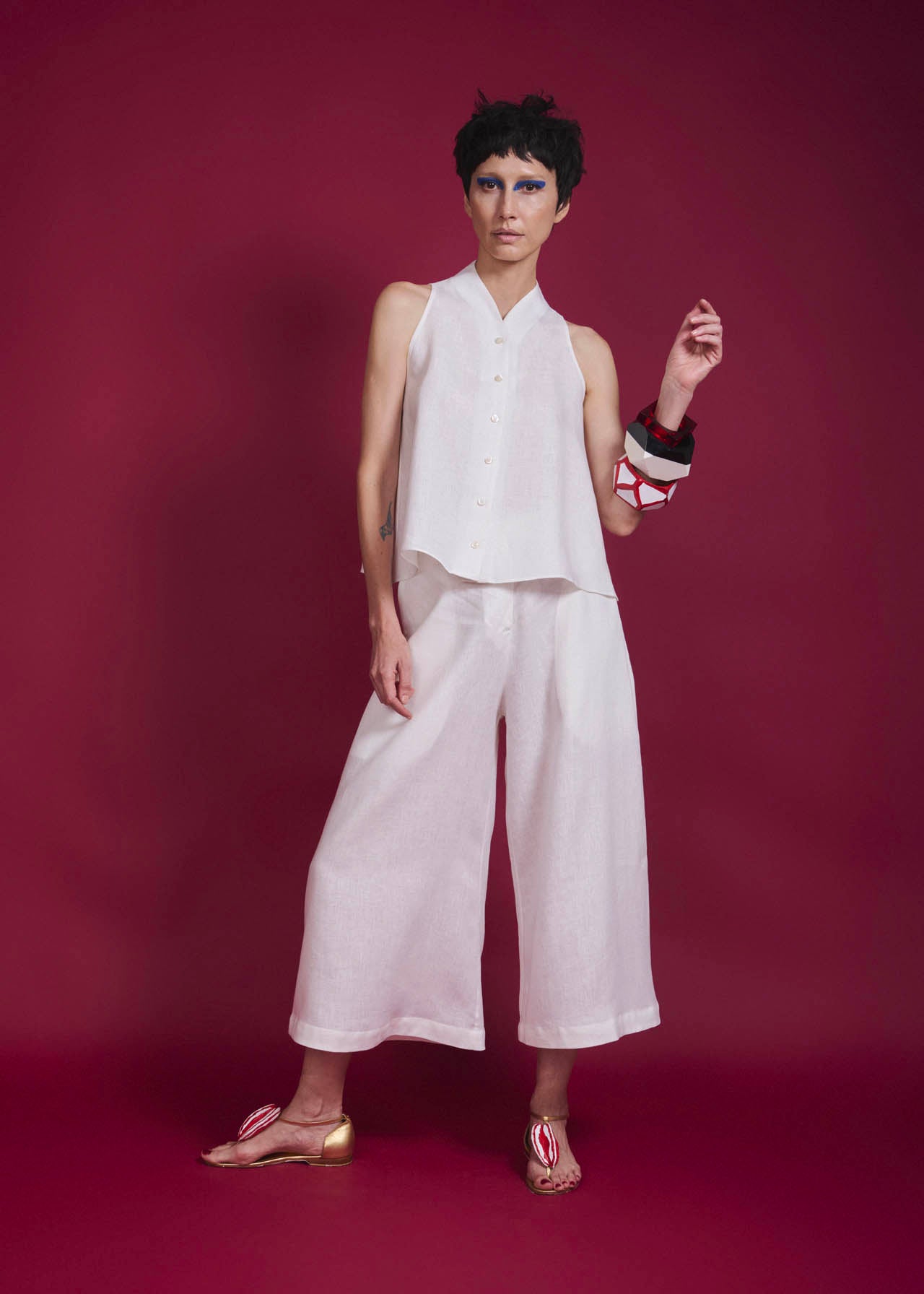 Pantalona Elástico Linho Liso