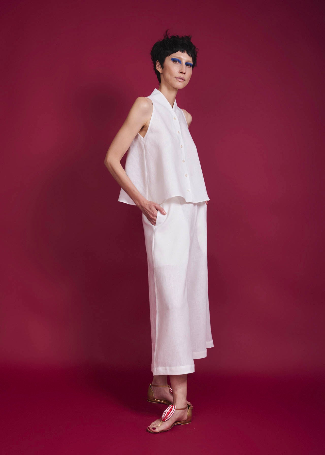 Pantalona Elástico Linho Liso