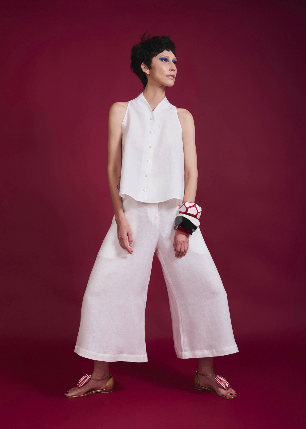 Pantalona Elástico Linho Liso