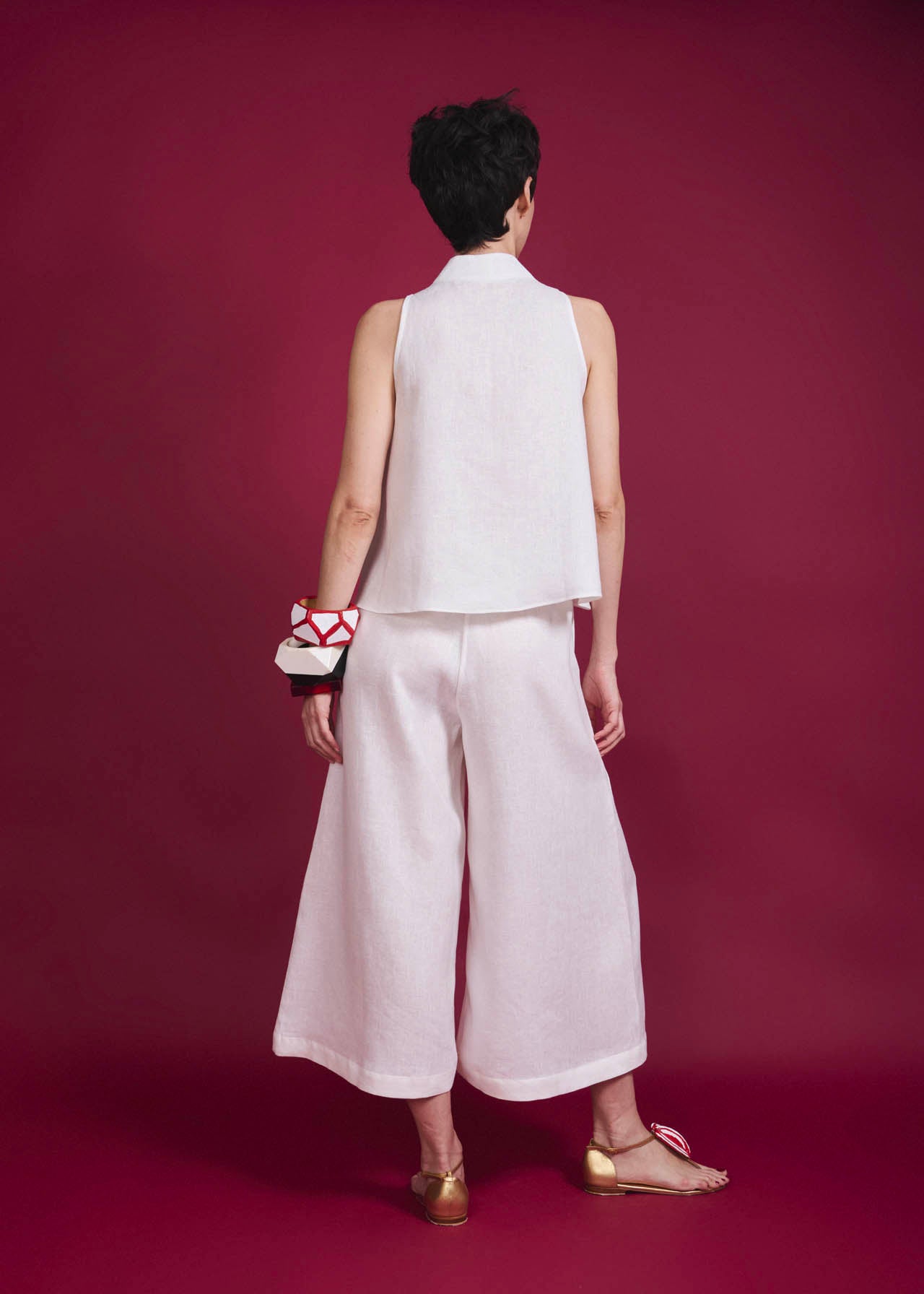 Pantalona Elástico Linho Liso