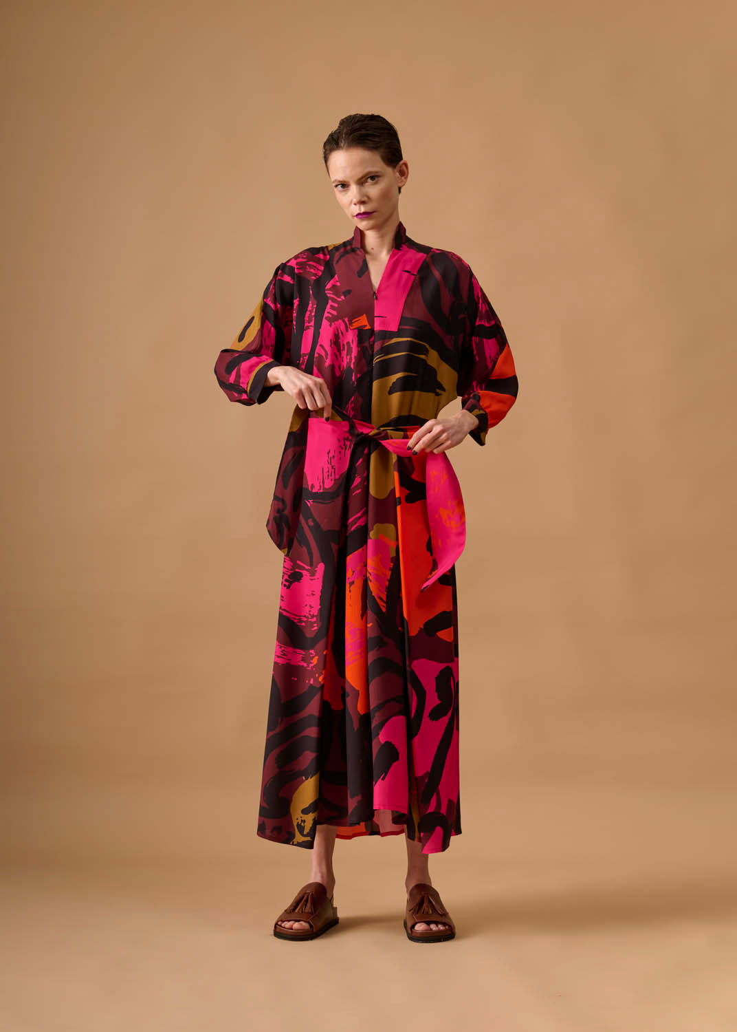 Vestido Bata Viscose Estampado