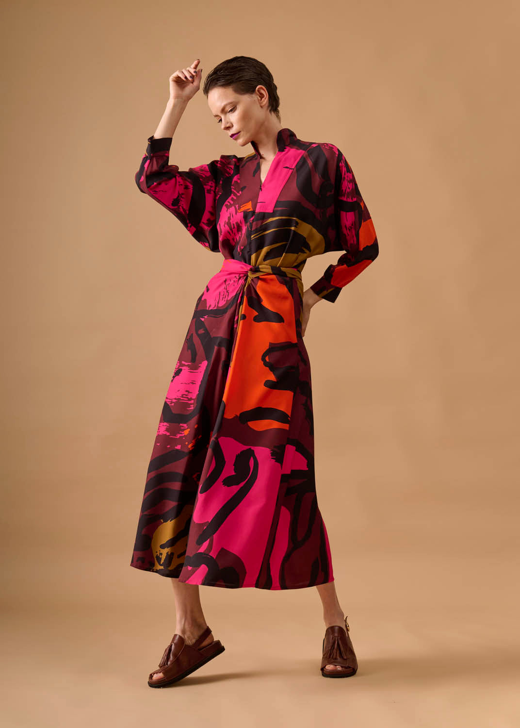 Vestido Bata Viscose Estampado