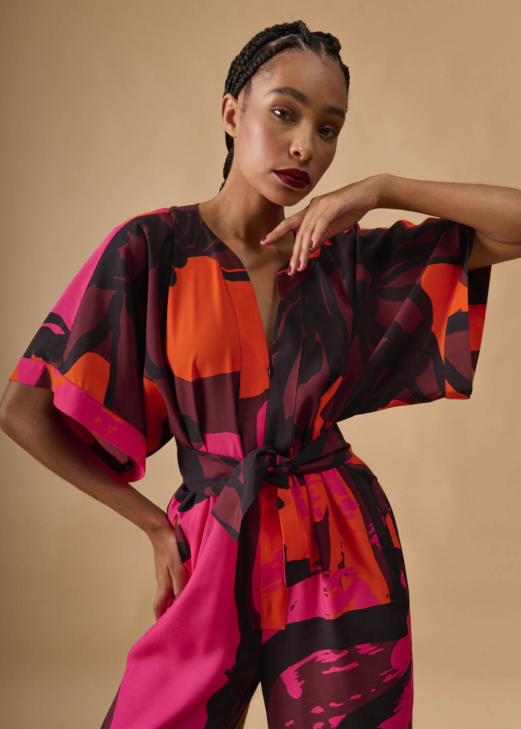 Macacão Moldura Viscose Estampado