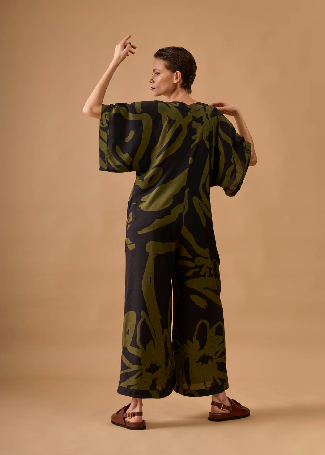 Macacão Moldura Viscose Estampado