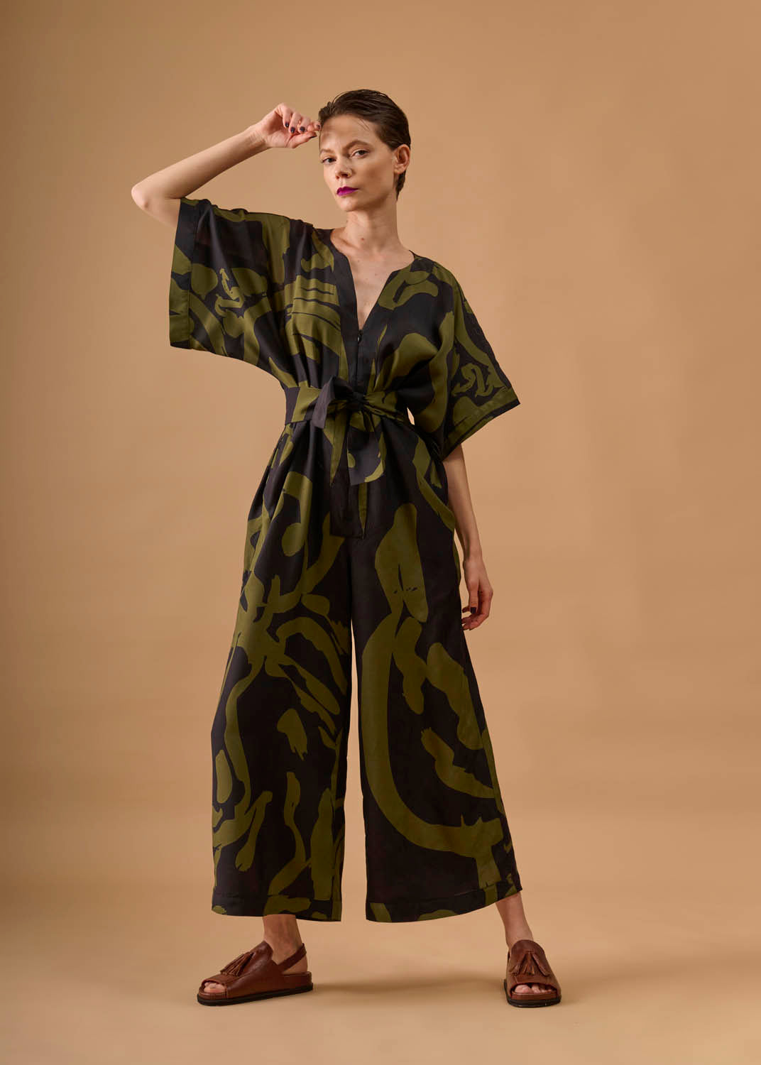 Macacão Moldura Viscose Estampado