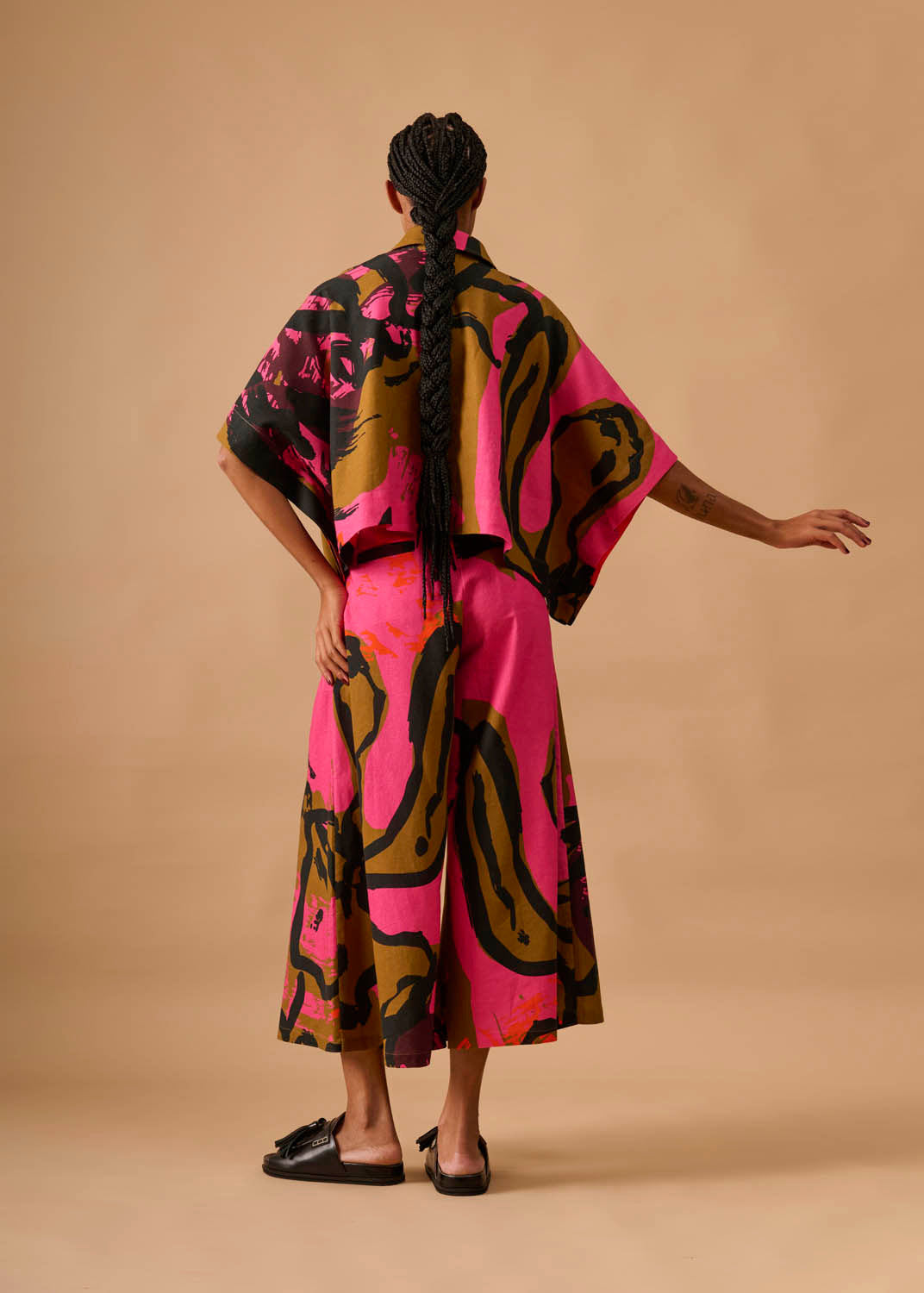 Cropped Marina Linho Estampado