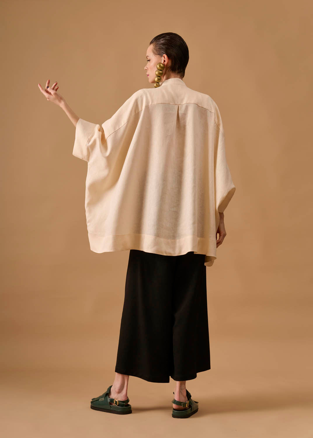 Camisa Moldura Linho Liso