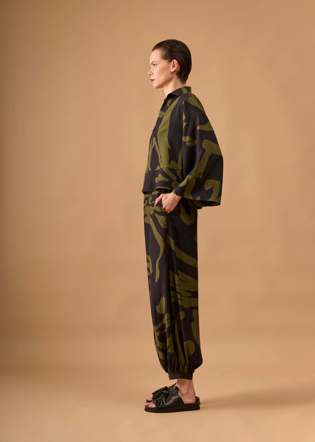 Cropped A Viscose Estampado