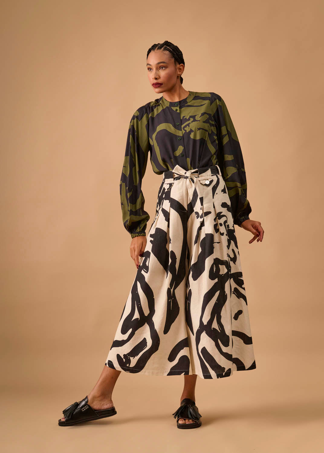 Calça Armadura Linho Estampado