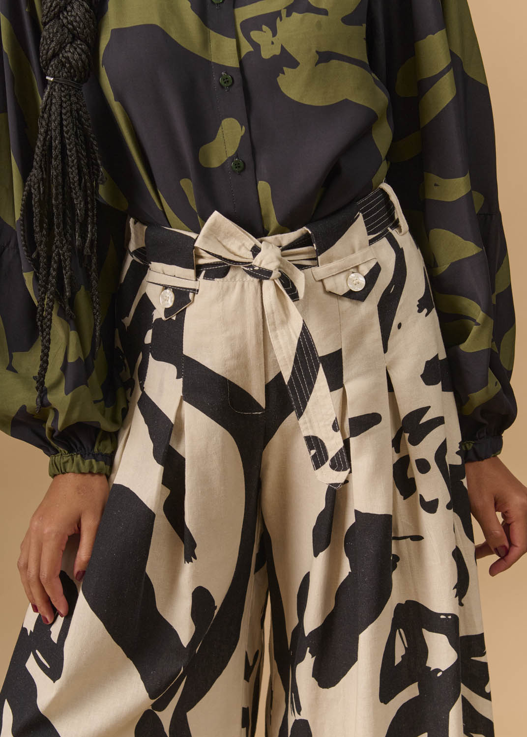 Calça Armadura Linho Estampado