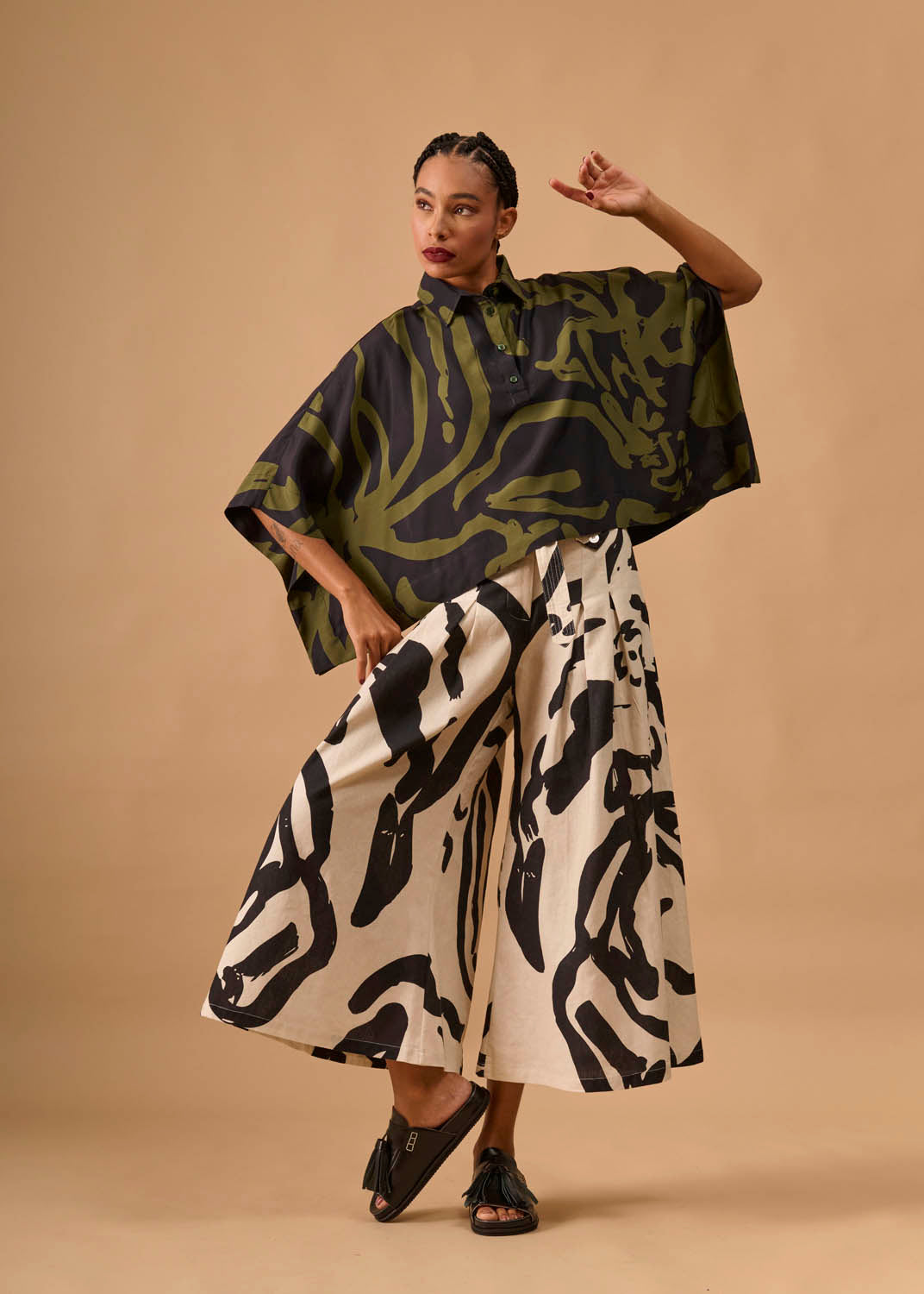 Calça Armadura Linho Estampado