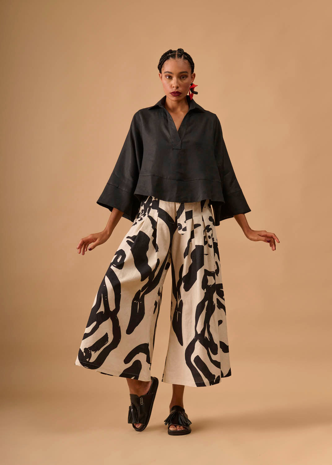 Calça Armadura Linho Estampado