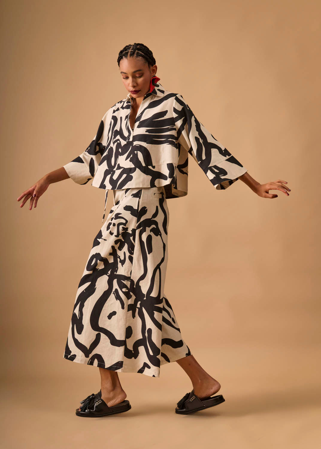 Calça Armadura Linho Estampado