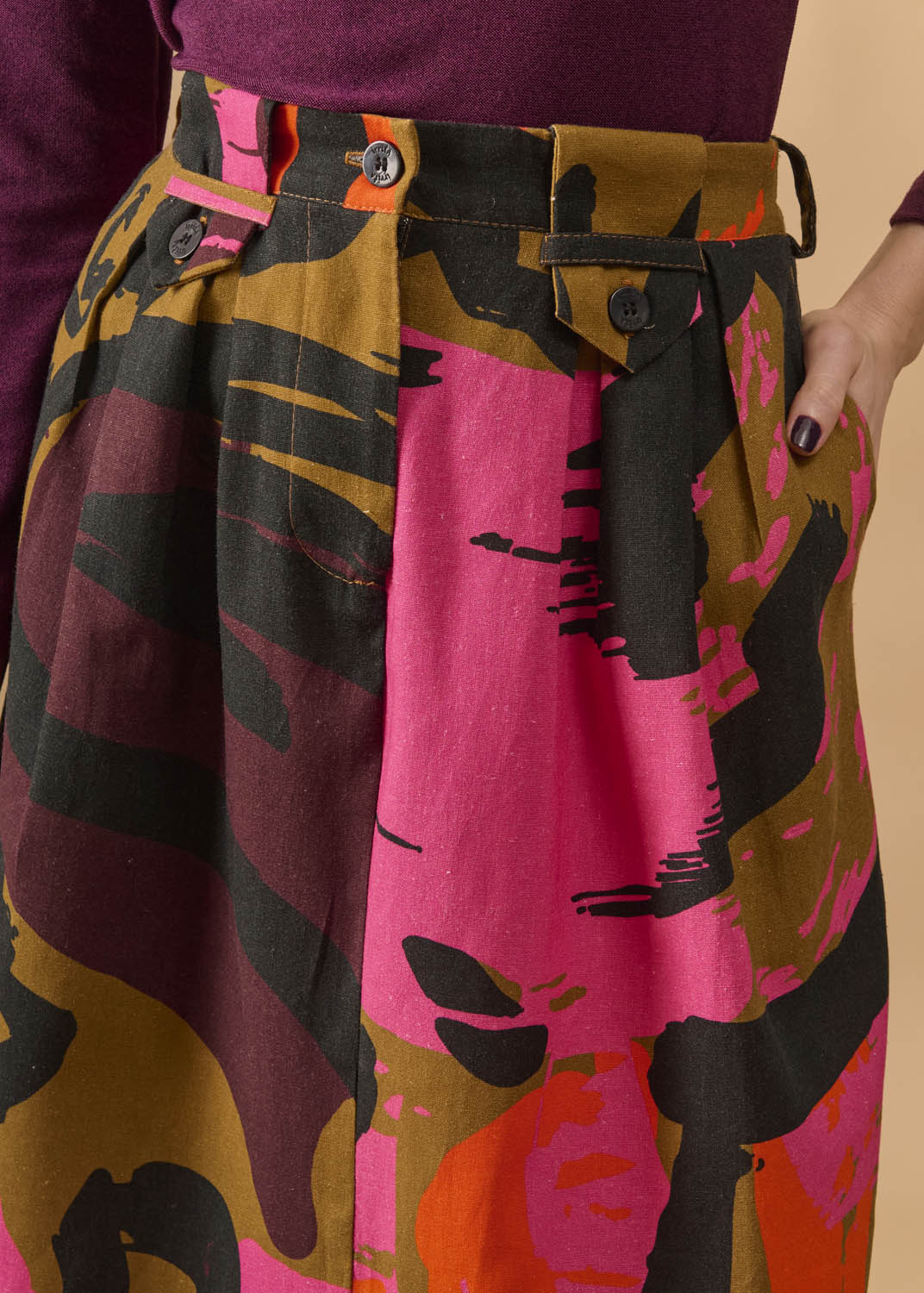 Saia Armadura Linho Estampado