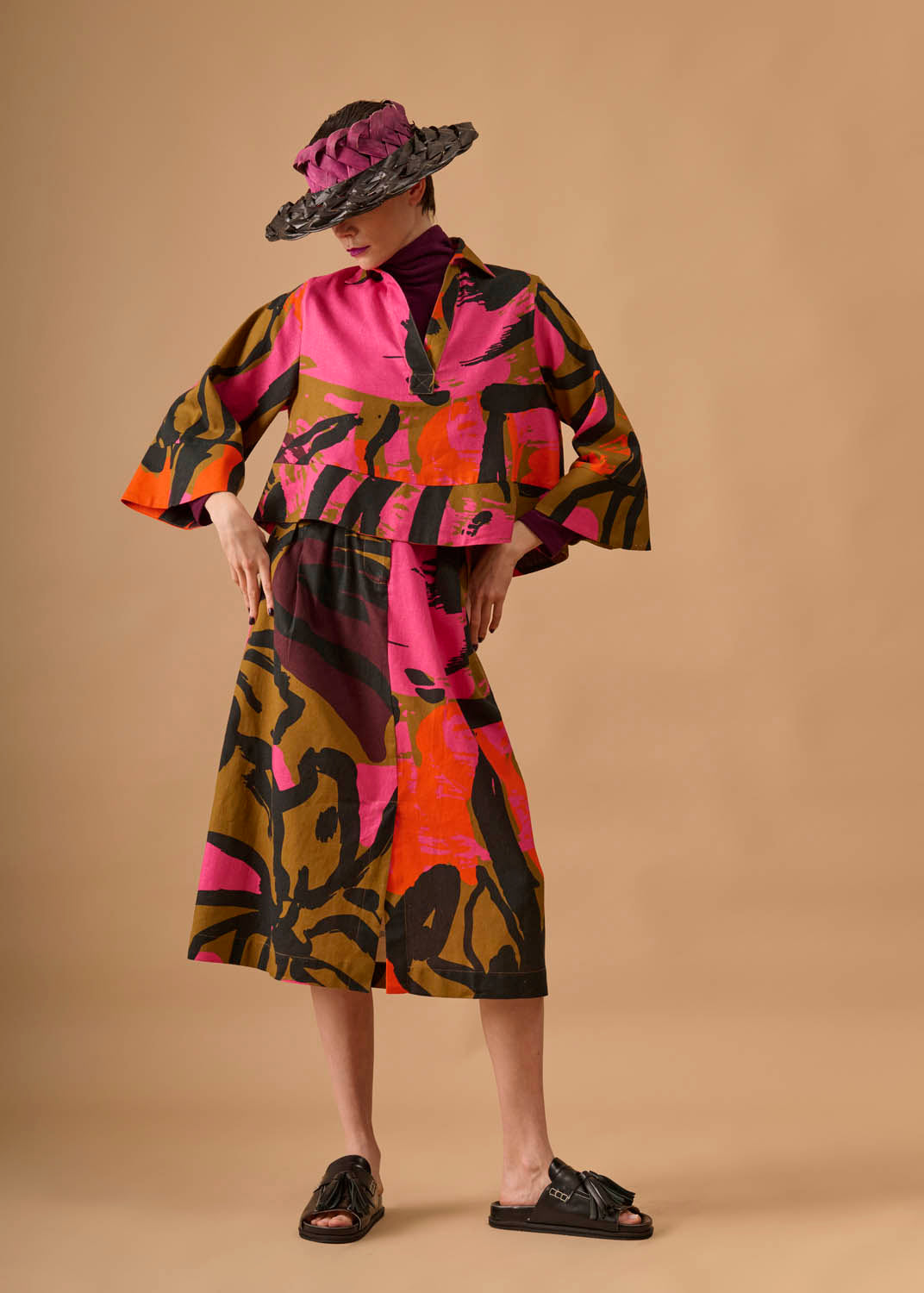 Saia Armadura Linho Estampado