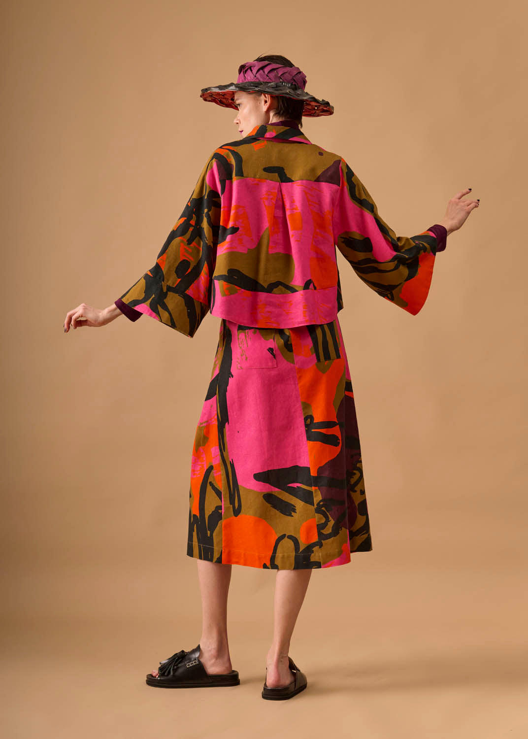 Cropped A Linho Estampado