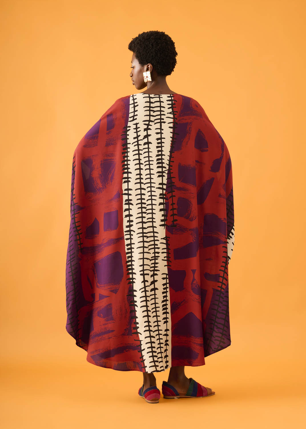 Caftan Bola Longo Viscose Estampado